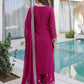 Rajwada Dark Pink Georgette Embellished Kurta Set For Women