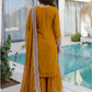 Rajwada Mustard Georgette Embellished Kurta Set For Women