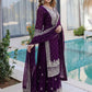 Rajwada Wine Georgette Embellished Kurta Set For Women