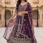 Rajwada Purple Net Embroidered Lehenga For Women