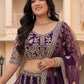 Rajwada Purple Net Embroidered Lehenga For Women