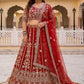 Rajwada Red Net Embroidered Lehenga For Women