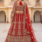 Rajwada Red Net Embroidered Lehenga For Women