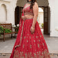 Rajwada Dark Pink Chinon Embellished Lehenga For Women
