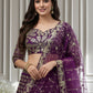 Rajwada Dark Purple Net Embellished Lehenga For Women