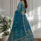 Rajwada Teal Blue Net Embellished Lehenga For Women