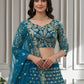 Rajwada Teal Blue Net Embellished Lehenga For Women