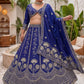 Rajwada Navy Blue Chinon Embellished Lehenga For Women