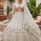 Rajwada Off White Chinon Embellished Lehenga For Women