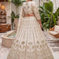 Rajwada Off White Chinon Embellished Lehenga For Women