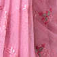 Rajwada Pink Net Embroidered Saree With Unstitched Blouse For Women