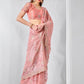 Rajwada Peach Net Embroidered Saree With Unstitched Blouse For Women