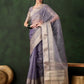 Rajwada Lavender Organza Woven Saree With Unstitched Blouse For Women