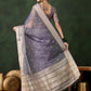 Rajwada Lavender Organza Woven Saree With Unstitched Blouse For Women