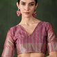 Rajwada Pink Organza Woven Saree With Unstitched Blouse For Women