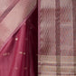 Rajwada Pink Organza Woven Saree With Unstitched Blouse For Women