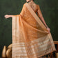 Rajwada Mustard Organza Woven Saree With Unstitched Blouse For Women
