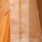 Rajwada Mustard Organza Woven Saree With Unstitched Blouse For Women
