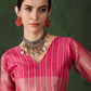 Rajwada Pink Organza Woven Saree With Unstitched Blouse For Women