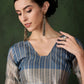 Rajwada Blue Organza Woven Saree With Unstitched Blouse For Women