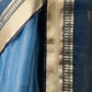 Rajwada Blue Organza Woven Saree With Unstitched Blouse For Women