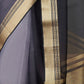 Rajwada Grey Organza Woven Saree With Unstitched Blouse For Women