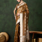 Rajwada Mustard Organza Woven Saree With Unstitched Blouse For Women