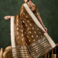 Rajwada Mustard Organza Woven Saree With Unstitched Blouse For Women