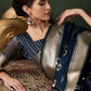 Rajwada Teal Blue Organza Woven Saree With Unstitched Blouse For Women