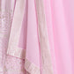 Rajwada Light Pink Georgette Embroidered Semi-Stitched Lehenga For Women