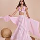 Rajwada Light Pink Georgette Embroidered Semi-Stitched Lehenga For Women