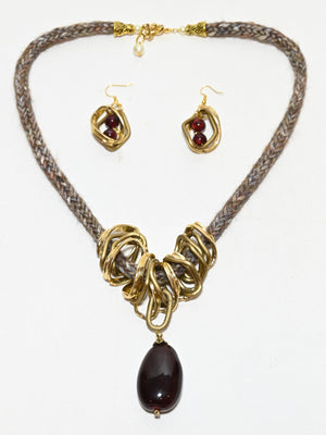 Rajwada Multicolor Jute Embellished Jewellery Set For Women