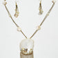 Rajwada Off White And Golden Alloy Pearl And Stone Jewellery Set For Women