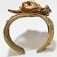 Rajwada Brown And Golden Alloy Pearl And Stone Cuff Bracelet For Women