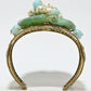 Rajwada Green And Golden Alloy Pearl And Stone Cuff Bracelet For Women