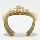 Rajwada Golden And White Alloy Pearl Cuff Bracelet For Women