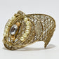 Rajwada Golden Alloy Pearl And Stone Cuff Bracelet For Women