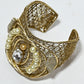 Rajwada Golden Alloy Pearl And Stone Cuff Bracelet For Women