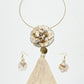 Rajwada Golden Alloy Stone And Pearl Jewellery Set For Women