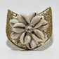 Rajwada Golden Alloy Pearl And Stone Cuff Bracelet For Women