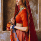 Rajwada Women Designer Red Semi Stitched Lehenga With  Unstitched Blouse