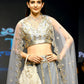 Rajwada Women Designer Grey Net Semi Stitched Lehenga With Unstitched Blouse