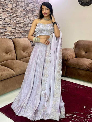 Rajwada - Designer Pink Silk Blend Lehenga