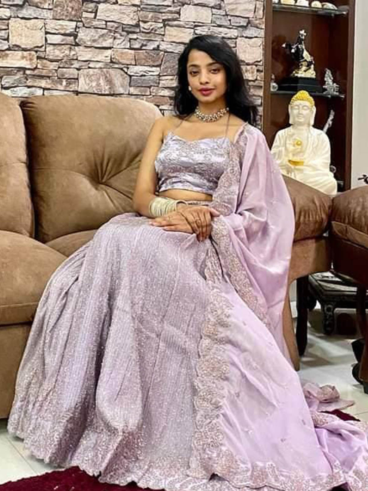 Rajwada - Designer Pink Silk Blend Lehenga