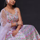 Rajwada - Lavender Silk Blend Semi Stitched Lehenga Set