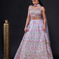 Rajwada - Lavender Silk Blend Semi Stitched Lehenga Set