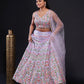 Rajwada - Lavender Silk Blend Semi Stitched Lehenga Set