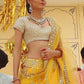 Rajwada Women Mustard Elegant Semi Stitched Lehenga With  Unstitched Blouse