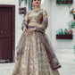 Rajwada Gold & Grey Georgette Semi Stitched Lehenga with unstitched Blouse for Women