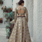 Rajwada Gold & Grey Georgette Semi Stitched Lehenga with unstitched Blouse for Women